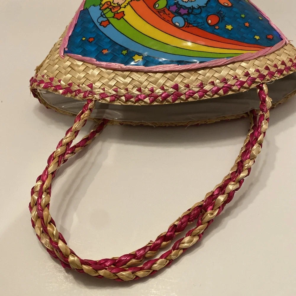Vintage 1983 Hallmark Cards Rainbow Brite Twink Easter Woven Rattan Basket Purse